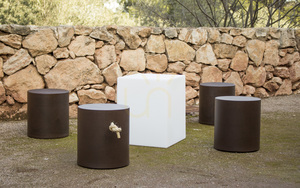 CUBY 3190 Weißer Gartentisch, 1xE27 small 3