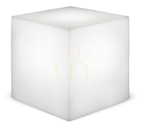 CUBY 3186 Weißer Gartentisch, 1xLED small 1