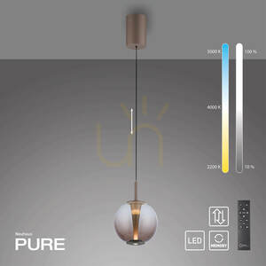 PURE INFINITY 2220-97 Pendelleuchte, braun, 1xLED small 1