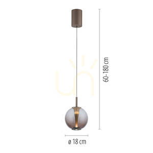 PURE INFINITY 2220-97 Pendelleuchte, braun, 1xLED small 7