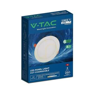 V-TAC PRO SLIM 3W LED-Einbaustrahler mit CREE-Chip, rund, 84 x 12 mm, VT-307CCT, 250 lm, 6 Jahre Garantie small 5