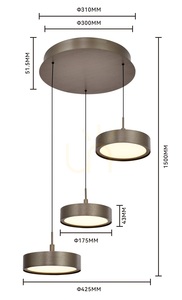 VALENSOLE Runde Dreifach-Hängeleuchte, Braun 5062-321 Aviano small 7