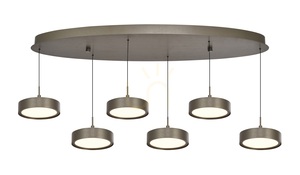 VALENSOLE Ovale 6-flammige Pendelleuchte, braun 7062-621 Aviano small 4