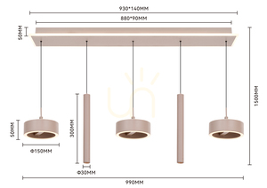CARNAC Gerade 5-flammige Pendelleuchte, Kaschmir, 7040-613 Aviano small 6