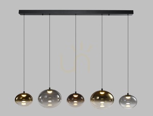 PESARO Gerade 5-flammige Pendelleuchte, Schwarz, 7082-502, Aviano small 3