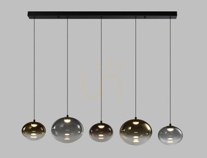 PESARO Gerade 5-flammige Pendelleuchte, Schwarz, 7082-502, Aviano small 4