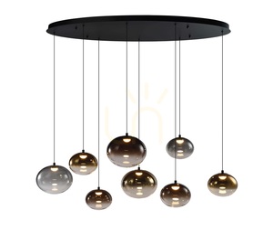 PESARO Schwarze ovale Pendelleuchte in 8-Form 7082-802 Aviano small 1