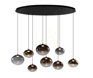 PESARO Schwarze ovale Pendelleuchte in 8-Form 7082-802 Aviano small 3