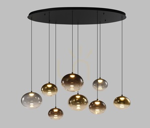 PESARO Schwarze ovale Pendelleuchte in 8-Form 7082-802 Aviano small 6
