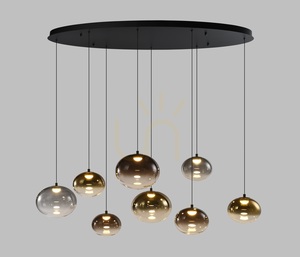 PESARO Schwarze ovale Pendelleuchte in 8-Form 7082-802 Aviano small 7