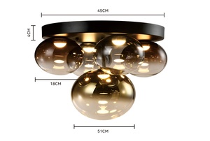 Deckenleuchte – Runde Deckenleuchte mit 5 Glühbirnen PESARO Schwarz 9082-502 Aviano small 4