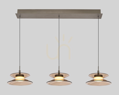 Prüfen CREMA Gerade 3-flammige Pendelleuchte, braun / kaffeefarbener Schirm 7058-321 Aviano