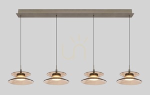 CREMA Straight 4-flammige Pendelleuchte, braun / kaffeefarbener Schirm 7058-421 Aviano small 4