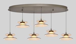 CREMA Ovale 6-flammige Pendelleuchte, braun / kaffeefarbener Schirm 7058-621 Aviano small 2