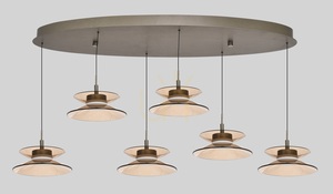 CREMA Ovale 6-flammige Pendelleuchte, braun / kaffeefarbener Schirm 7058-621 Aviano small 3