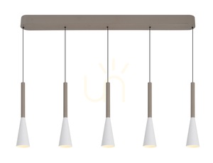 TROMPTO Gerade 5-flammige Pendelleuchte, Kaschmir, 7050-524 Aviano small 5