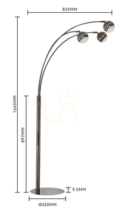 BIARRITZ „Trio“ Stehlampe, Schwarz-Chrom, 3047-305, Aviano small 9