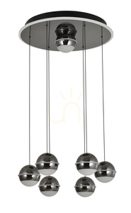 BIARRITZ 7-flammige Pendelleuchte, Schwarz-Chrom, 5047-805, Aviano small 4