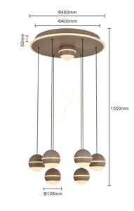 BIARRITZ 7-flammige Pendelleuchte, Kaschmir, 5047-813 Aviano small 6