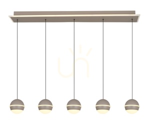 BIARRITZ Gerade 5-flammige Pendelleuchte, Kaschmir, 7047-613 Aviano small 1