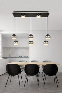 BIARRITZ Rechteckige Pendelleuchte „8“, Schwarz-Chrom, 7047-905, Aviano small 3