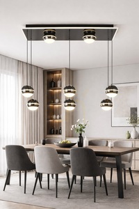 BIARRITZ Rechteckige Pendelleuchte „8“, Schwarz-Chrom, 7047-905, Aviano small 4