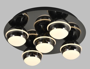 BIARRITZ Deckenleuchte mit 5 Leuchten, Schwarz-Chrom, 9047-505, Aviano small 0