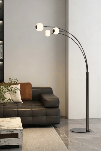 Prüfen LUBERON „Trio“ Stehlampe, Schwarz-Chrom, 3051-305, Aviano