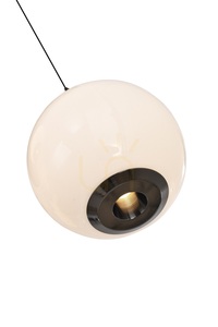 LUBERON Runde LED-Pendelleuchte mit drei Leuchtmitteln, Schwarz-Chrom, 5051-305, Aviano small 5