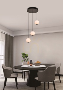 LUBERON Runde LED-Pendelleuchte mit drei Leuchtmitteln, Schwarz-Chrom, 5051-305, Aviano small 0