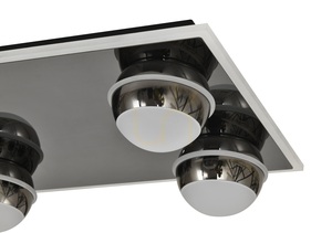 BIARRITZ Rechteckige Deckenleuchte, Schwarz-Chrom, 9047-705, Aviano small 2
