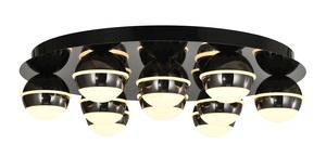 BIARRITZ Runde LED-Deckenleuchte, Schwarz-Chrom, 9047-1005, Aviano small 4
