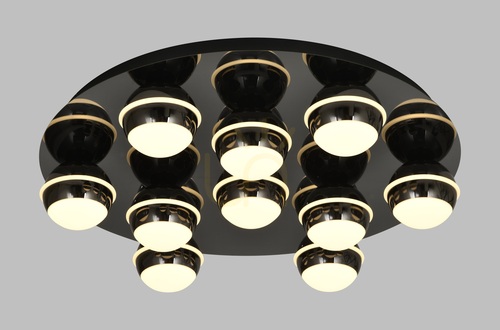 Prüfen BIARRITZ Runde LED-Deckenleuchte, Schwarz-Chrom, 9047-1005, Aviano