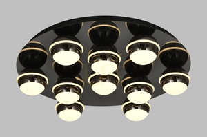 BIARRITZ Runde LED-Deckenleuchte, Schwarz-Chrom, 9047-1005, Aviano small 0
