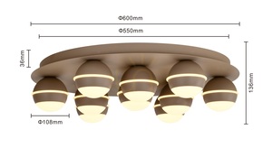 BIARRITZ Runde LED-Deckenleuchte, Kaschmir, 9047-1013, Aviano small 5