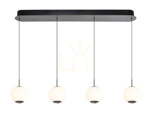LUBERON 4-flammige gerade LED-Hängeleuchte, Schwarz-Chrom, 7051-405, Aviano small 2