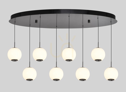 Prüfen LUBERON LED-Pendelleuchte „Black Chrome“ in ovaler 8-Form, 7051-805 Aviano
