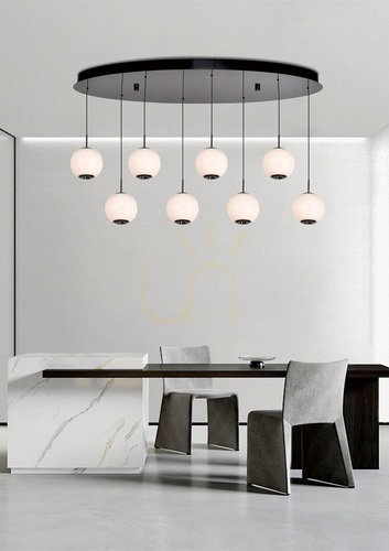 Prüfen LUBERON LED-Pendelleuchte „Black Chrome“ in ovaler 8-Form, 7051-805 Aviano