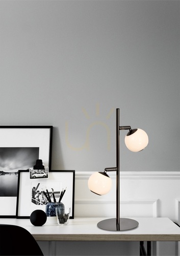 Prüfen LUBERON LED-Stehlampe in Schwarz-Chrom, 2-flammig, 8051-205 Aviano