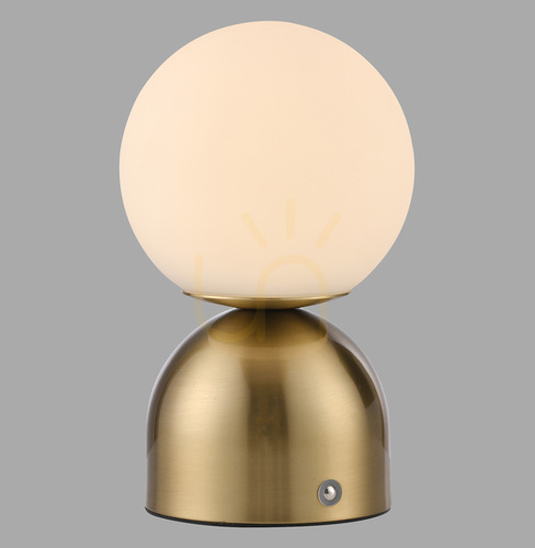 Prüfen RUDI 19218-12 Tischlampe, Gold, 1xLED