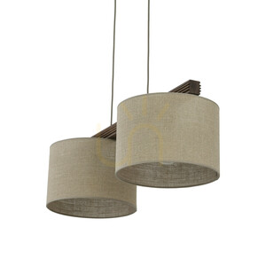 Viga Shade Pendelleuchte aus Walnussholz, 2 x E27 small 5