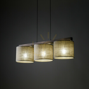 Viga Shade Pendelleuchte aus Walnussholz, 3 Xe27 small 1