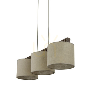 Viga Shade Pendelleuchte aus Walnussholz, 3 Xe27 small 5