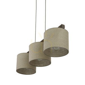 Viga Shade Pendelleuchte aus Walnussholz, 3 Xe27 small 6