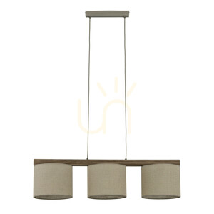 Viga Shade Pendelleuchte aus Walnussholz, 3 Xe27 small 9
