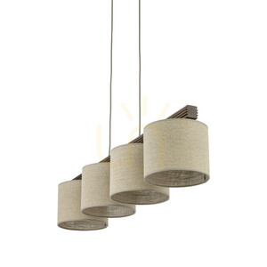 Viga Shade Pendelleuchte aus Walnussholz, 4 Xe27 small 5