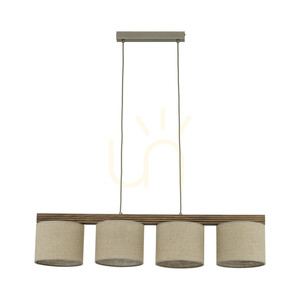 Viga Shade Pendelleuchte aus Walnussholz, 4 Xe27 small 8