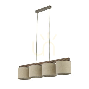 Viga Shade Pendelleuchte aus Walnussholz, 4 Xe27 small 0