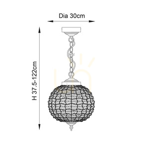 Endon Tanaro Pendelleuchte Antikmessing und Glas E27 30 cm EH-TANARO-AB small 4