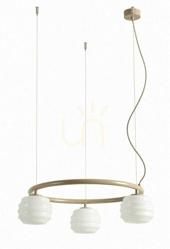 Prüfen ALDEX 1159E17_R Beige 3-Ring-Puff-Pendelleuchte